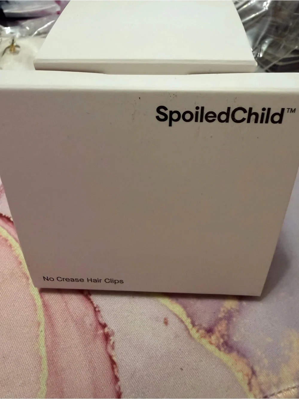 SpoiledChild™ White Spa Headband with White No-Crease Hair Clips